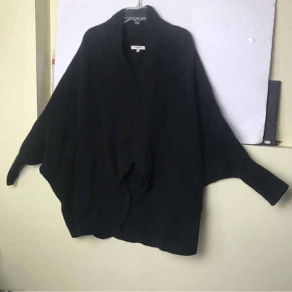 Madewell Sculptor Cardigan Sweater Cocoon Merino Wool Chevron Knit Dolman Sleeve - Picture 6 of 14